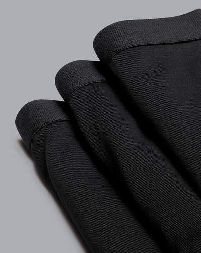 חבילת 3 תחתונים שחורות כותנה Black 3 Pack Cotton Stretch Jersey Trunks