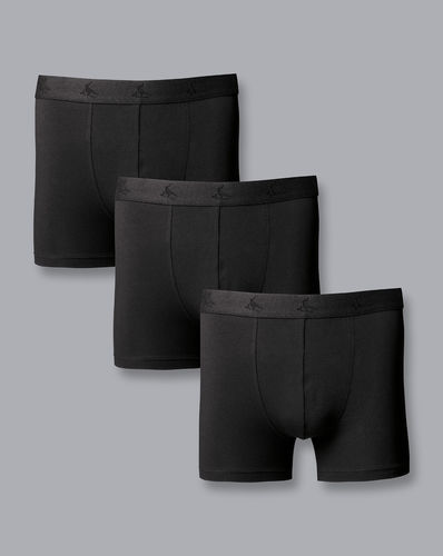 חבילת 3 תחתונים שחורות כותנה Black 3 Pack Cotton Stretch Jersey Trunks