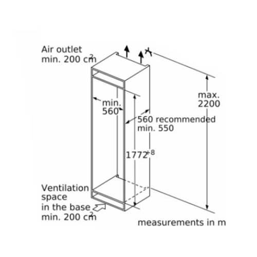 מקרר אינטגרלי מקפיא תחתון 221 ליטר Siemens KI86FPDD0 iQ700