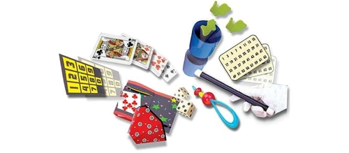 מזוודת מופע הקסמים הכוללת מגוון אביזרים שונים לביצוע 75 קסמים מיוחדים