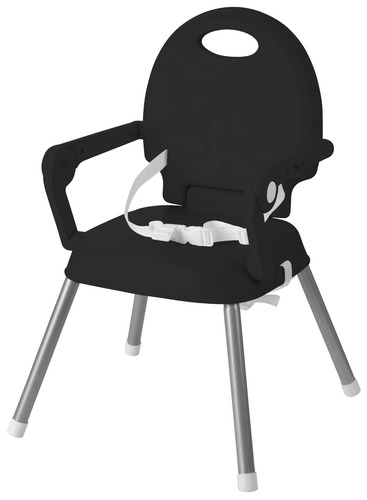 כיסא אוכל רב שלבי 3 ב 1 הופך לבוסטר, 2 מצבי גובה ומגש - שחור