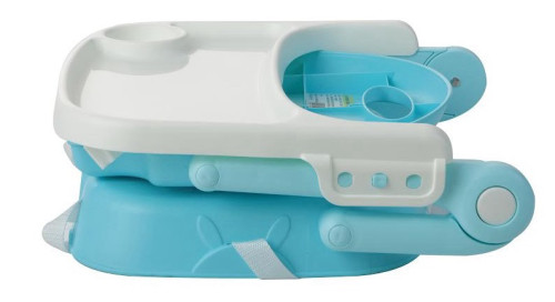 כיסא אוכל רב שלבי 3 ב 1 הופך לבוסטר, 2 מצבי גובה ומגש - שחור