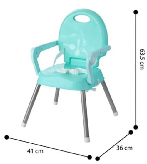 כיסא אוכל רב שלבי 3 ב 1 הופך לבוסטר, 2 מצבי גובה ומגש - שחור