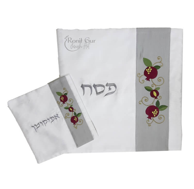 כיסוי למצות רימונים צד לבן