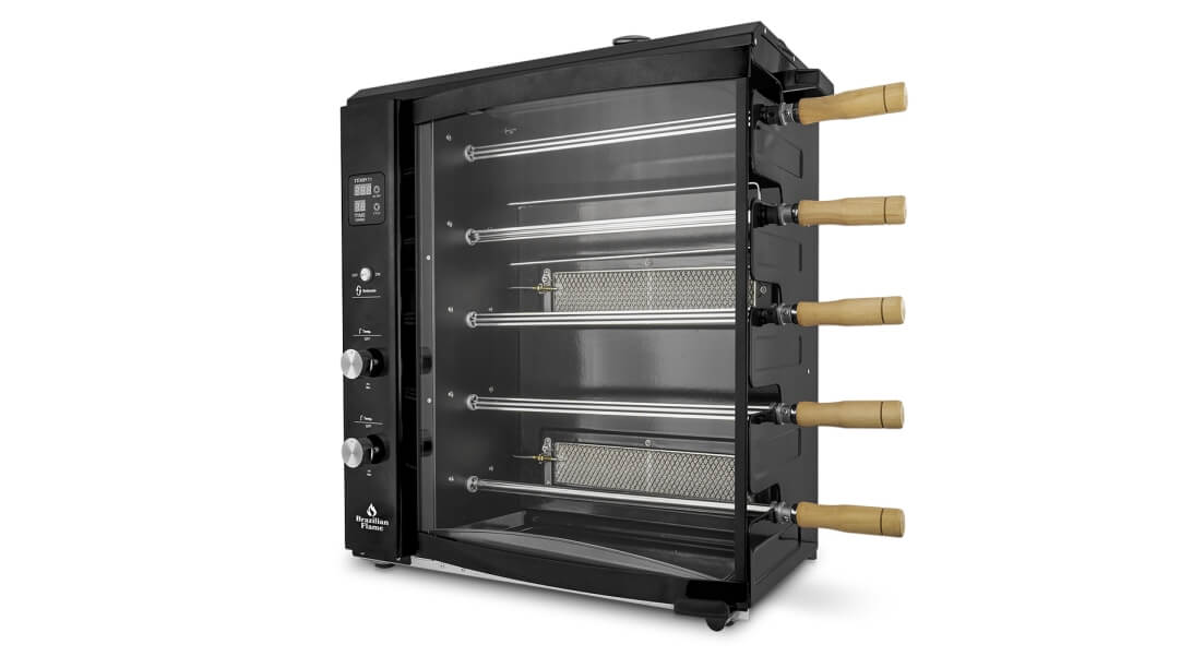 גריל שיפודים ברזילאי + תבנית BRAZILIAN FLAME 5B (שחור)
