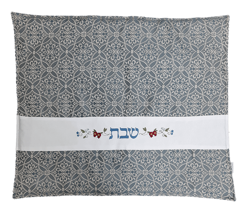 כיסוי לפלטת שבת רימונים מנדלה כחול אפור