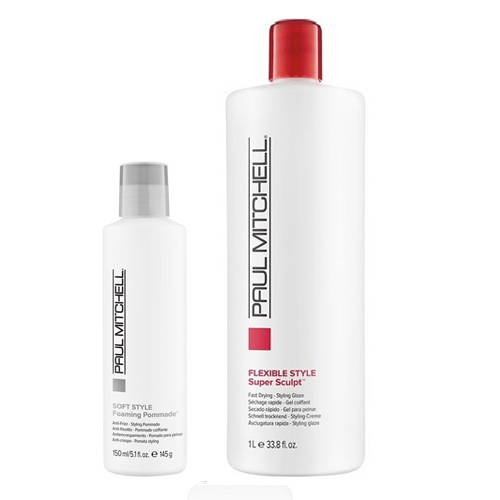 גלייז 1000 מ”ל super sculpt + פומינג פומייד 150 מ”ל פול מיטשל PAUL MITCHELL