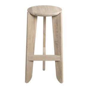 כיסא בר עגול עץ אלון מסיבי ELI