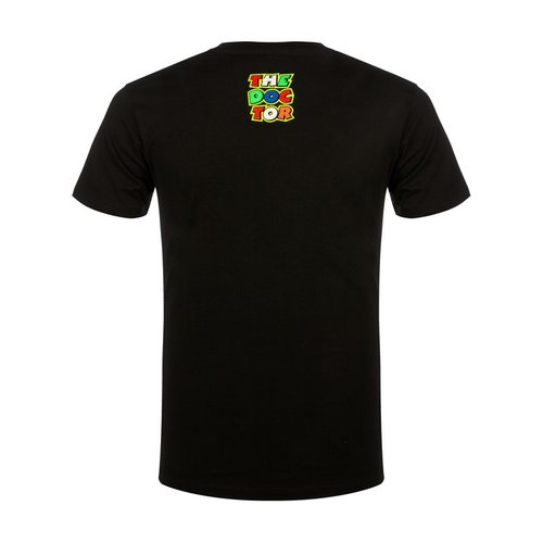 חולצה קצרה ולנטינו רוסי שחור  VR46 STRIPES T-SHIRT