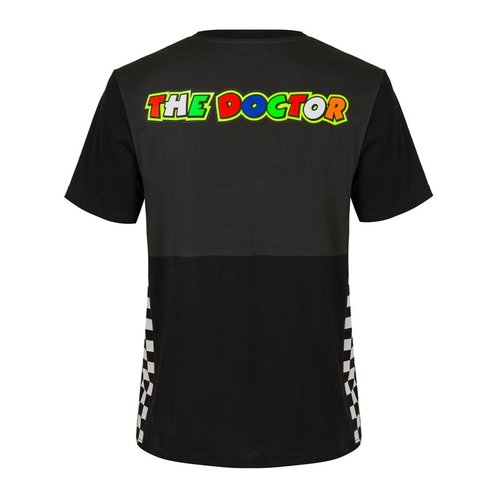 חולצה קצרה ולנטינו רוסי ימאהה שחור / אפור - VR46 THE DOCTOR RACE T-SHIRT