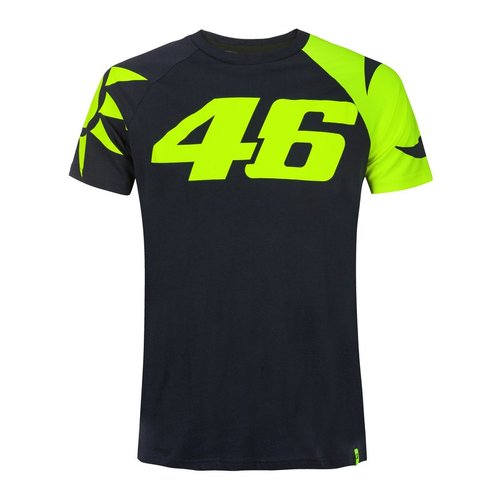 חולצה קצרה ולנטינו רוסי כחול / צהוב VR46 SUN AND MOON HELMET REPLICA T-SHIRT