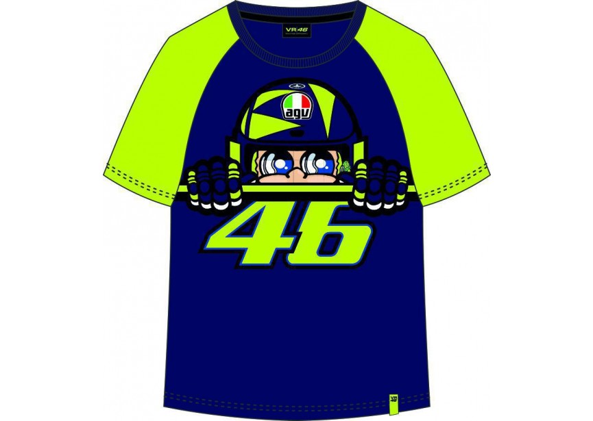 חולצת ילדים ולנטינו רוסי כחול / צהוב VR46 KIDS T-SHIRT