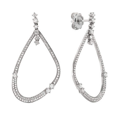 עגילי יהלומים מעוצבים 0.95ct זהב 14K