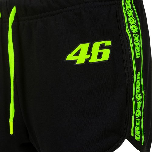 מכנס נשים קצר ולנטינו רוסי שחור / צהוב VR46 THE DOCTOR SHORT PANTS