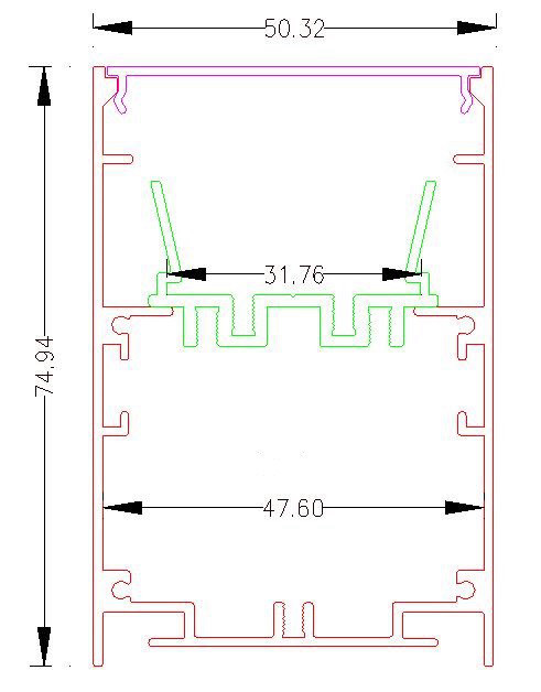 2 מטר פרופיל 5075 150W לעמעום יורולוקס 
