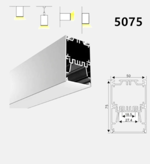 2 מטר פרופיל 5075 100W ACTEC