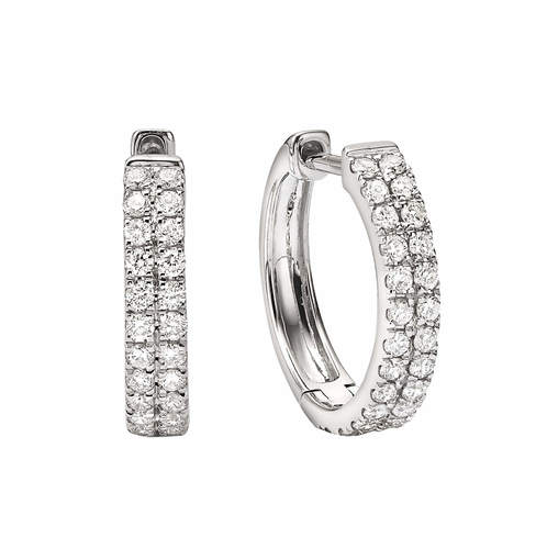 עגילי חישוק יהלומים 0.26ct זהב 14K