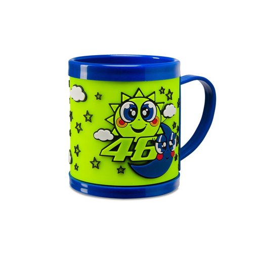 כוס שתיה לילדים ולנטינו רוסי כחול / צהוב - VR46 SUN AND MOON CUP IN PLASTIC
