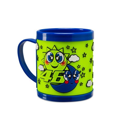 כוס שתיה לילדים ולנטינו רוסי כחול / צהוב - VR46 SUN AND MOON CUP IN PLASTIC
