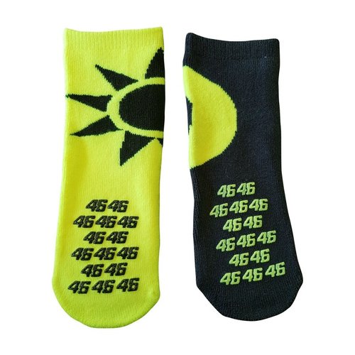 גרבי תינוקות ולנטינו רוסי צהוב / שחור VR46 SUN AND MOON BABY SOCKS