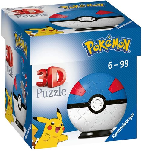פאזל תלת מימדי 54 חלקים פוקיבול Poké Ball - כחול / אדום
