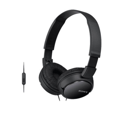 Sony MDR-ZX110AP/B אוזניות חוט קשת יבואן רשמי- שחור