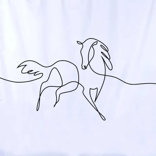 וילון אמבטיה סוס 180/180 Art -3 מתוך קולקציית וילונות אמבטיה (מראה כללי של המוצר) - קל לניקוי ותחזוקה לשמירה על מראה חדש ומבריק