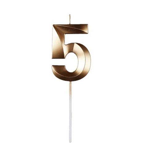 נר מספר 5 זהב