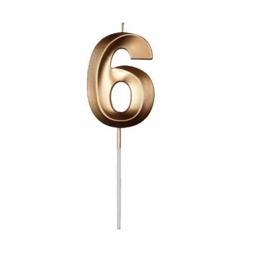 נר מספר 6 זהב