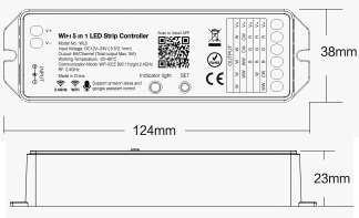 בקר לדים 5 באחד RGB + לבן חם + לבן קר