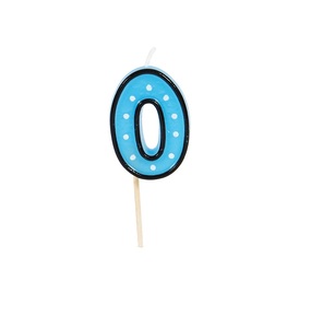 נר על קיסם מספר 0 כחול