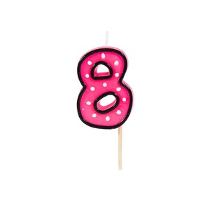 נר על קיסם מספר 8 ורוד