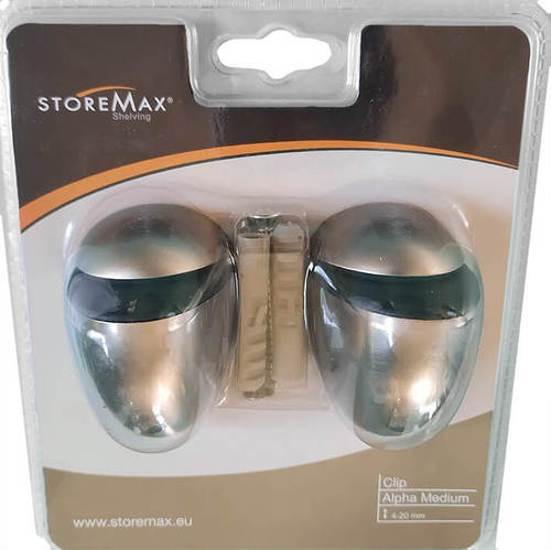 מחזיק מדף זכוכית קליפ ALPHA (זוג) - מגוון סוגים