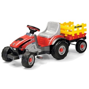 מיני טרקטור פדלים עם עגלה - Peg perego