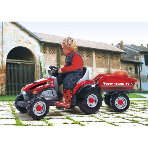 מיני טרקטור פדלים עם עגלה - Peg perego