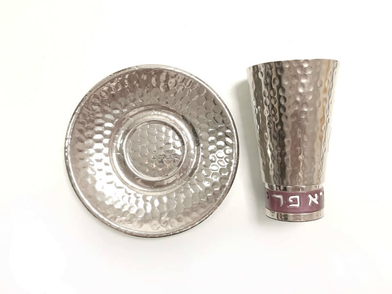 גביע קידוש רקוע בשילוב סגול