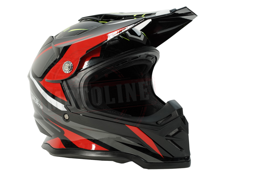 קסדת שטח בלק ליון אדום / אפור - BLACKLION MX HELMET