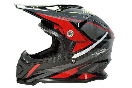 קסדת שטח בלק ליון אדום / אפור - BLACKLION MX HELMET
