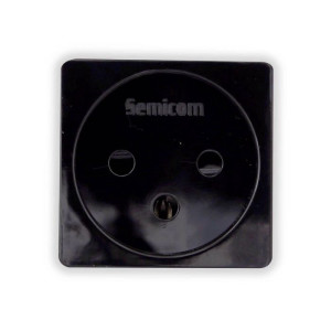 שקע כח ישראלי תואם גוויס שחור semicom