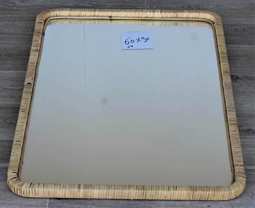 מראה מלבן עץ ורטאן 60*90 ס
