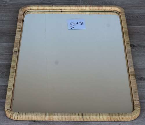 מראה מלבן עץ ורטאן 60*90 ס