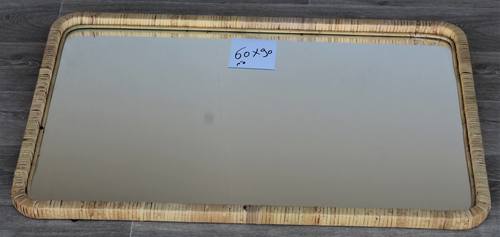 מראה מלבן עץ ורטאן 60*90 ס