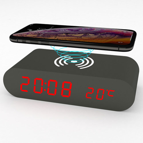 מטען אלחוטי, שעון ומד טמפרטורה Yupix 588