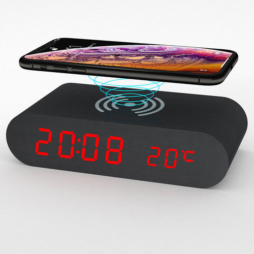 מטען אלחוטי, שעון ומד טמפרטורה Yupix 588