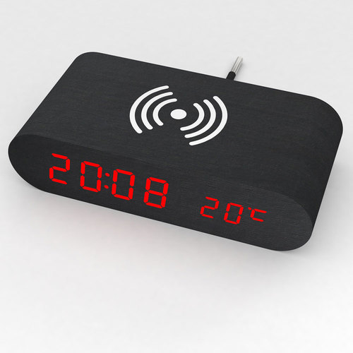 מטען אלחוטי, שעון ומד טמפרטורה Yupix 588