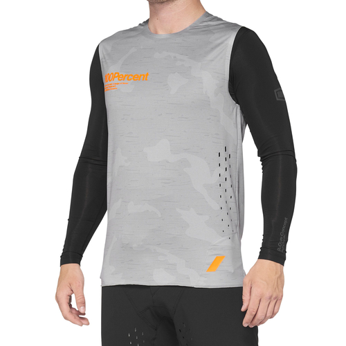גופיית רכיבה 100% שחור / אפור - 100% R-CORE JERSEY