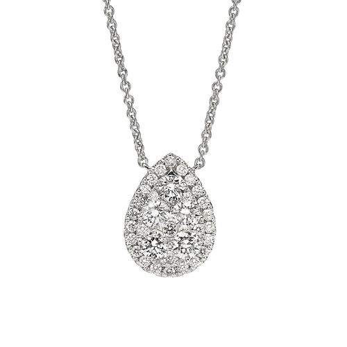 שרשרת ותליון יהלומים בעיצוב טיפה 1.0ct מזהב 14K
