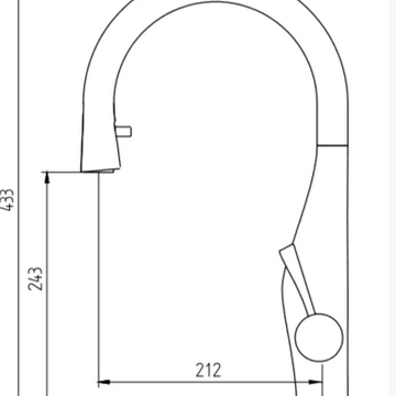 ברז מטבח נשלף חמת סדרת PULL DOWN דגם 304869FGR גוון גרפיט