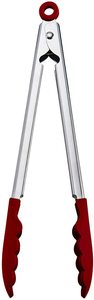  מלקחיים מסיליקון מפלדת אל-חלד של KitchenAid,  א 26ס"מ, -אדום