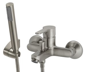 ברז מהקיר 305375F16S לאמבטיה נירוסטה מוברש PVD עם מזלף, CLEAR חמת